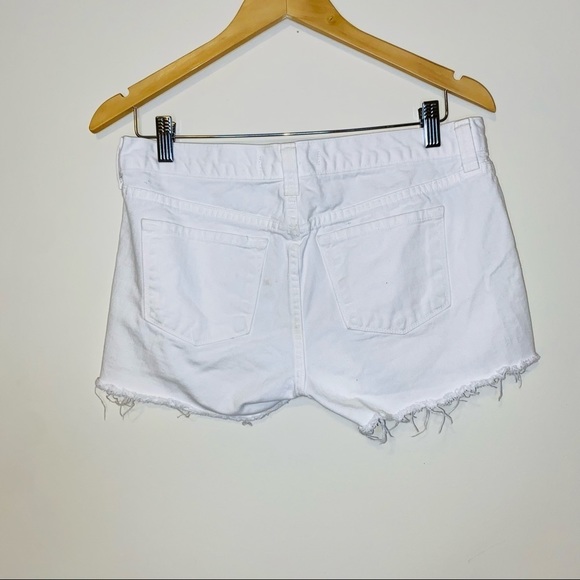 J Brand White Rigid Denim Eyelet Frayed Hem Shorts Size 27 - Picture 4 of 7